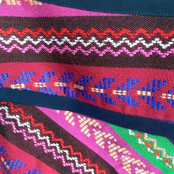 NEW Bar III Faux Wrap Asymmetrical Embroidered Tribal Aztec‎ Striped Skirt M - Picture 3 of 11